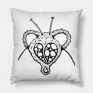 Ugly Looking Inscet Head Doodle Art Pillow