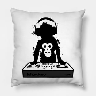 Banksy style - monkey dj Pillow