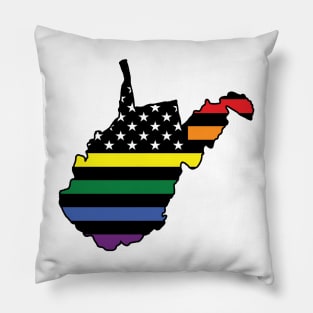 Rainbow Flag West Virginia Pillow