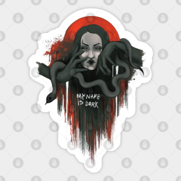 My Name Is Dark Girl With Black Eyes And Snakes Graffiti Tattoo Style Snake Aufkleber Teepublic De