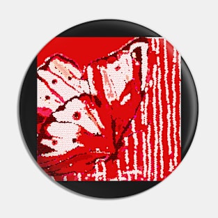 RED AND WHITE BUTTERFLY WHIMSICAL AND HAPPY MOSAIC DESIGN Pin