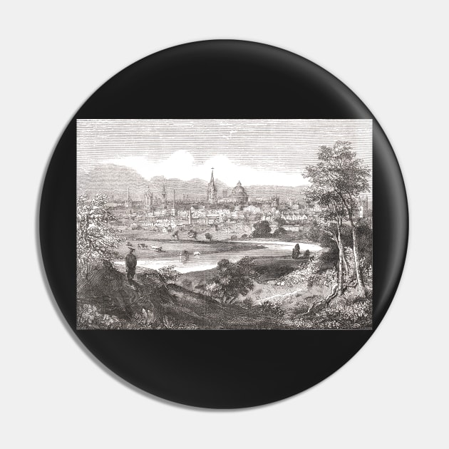 Oxford, city of dreaming spires, England, seen from the Abingdon Road, 19th century scene Pin by artfromthepast