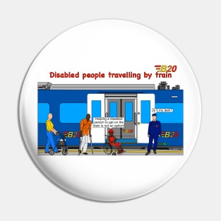 Disabled people travelling by train Pin