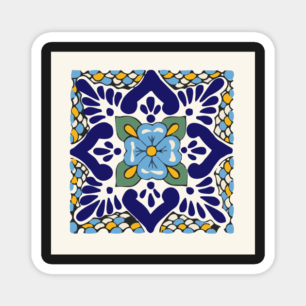 Talavera Blue Fish Scales Magnet by jgeiger714