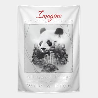 Panda Nature Outdoor Imagine Wild Free Tapestry