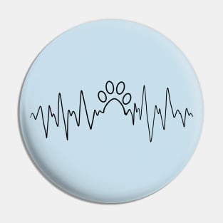 Paw Print Heartbeat Pin