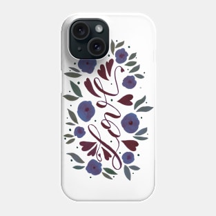 Love and flowers - garnet and purple Phone Case