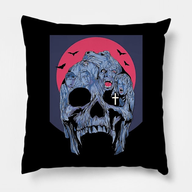 Skull Fright Night Pillow by Lianame