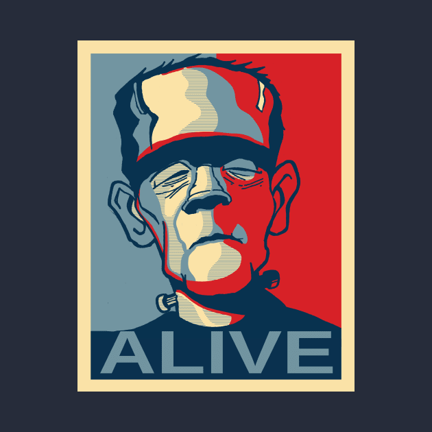 Jim8ball - Frankenstein Alive! T-Shirt by Jim8ball Designs