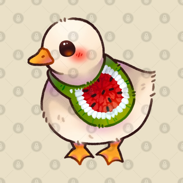 Duck with Watermelon Bag by Riacchie Illustrations