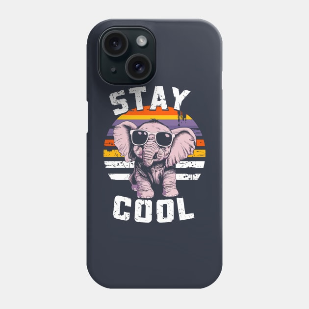 Stay Cool Funny elephant animal lover Phone Case by T-shirt US