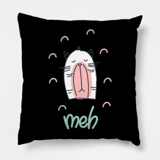 Sarcastic Funny Angry Cat MEH Halloween Pillow