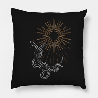 snakes moon sun Pillow