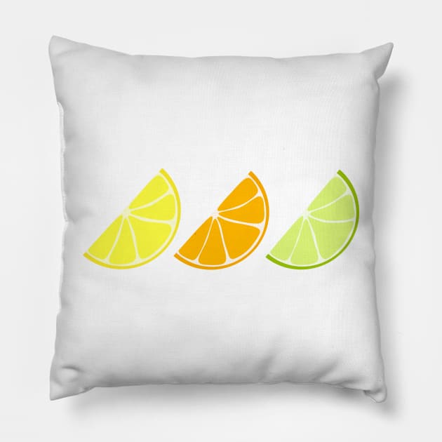 Citrus Wedges (white background) Pillow by elrathia