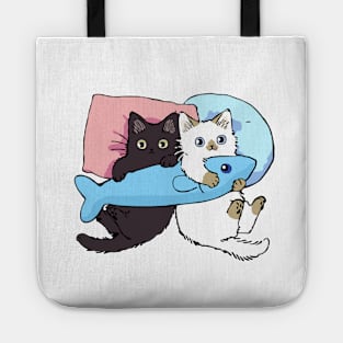 Two cats and a fish Tote