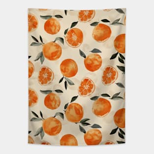 Organic Oranges Boho Pattern Tapestry