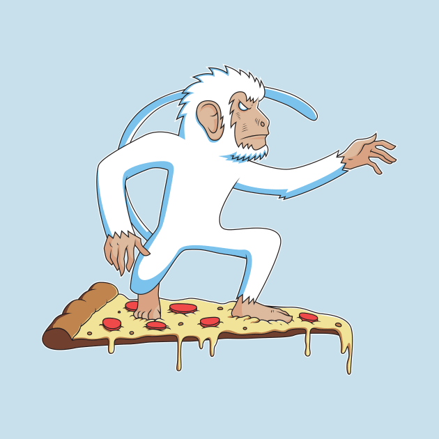 Monkey Surfing On Pizza by strangethingsa