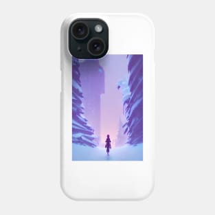 Anime Girl Night Snowy Christmas Landscape Phone Case