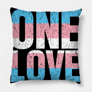 Transgender Pride Flag - ONE LOVE Pillow