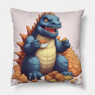 Godzilla eating snack Pillow