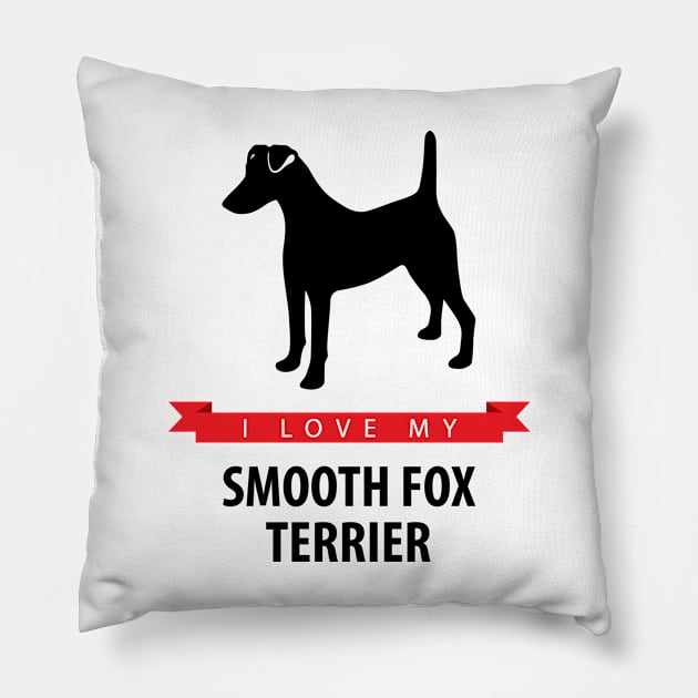 I Love My Smooth Fox Terrier Pillow by millersye