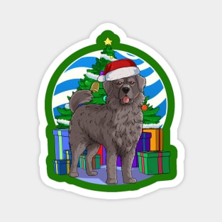 Newfoundland Dog Cute Santa Christmas Gift Magnet