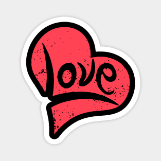 Retro Love Design - Typography Meets Illustration Magnet