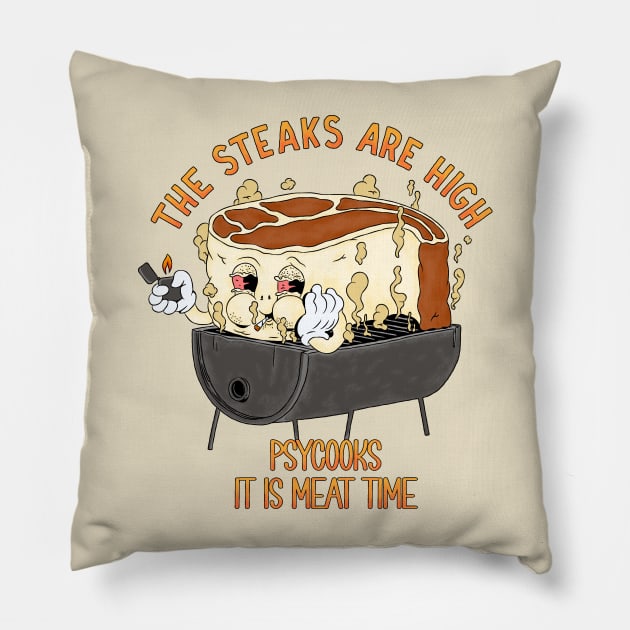 Psycooks It is meat time Pillow by Obelixstudio