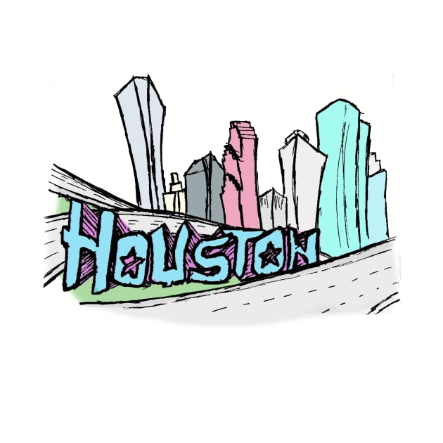 Houston Skyline Tee by wesgentry