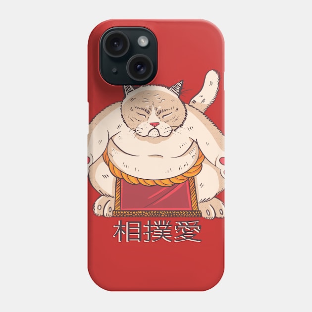 Cute Kawaii Sumo Wrestler Funny Sumo Cat Japanese Gift Phone Case by hugandmug