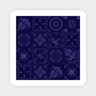 Mexican Blue Talavera Tile Pattern by Akbaly Magnet