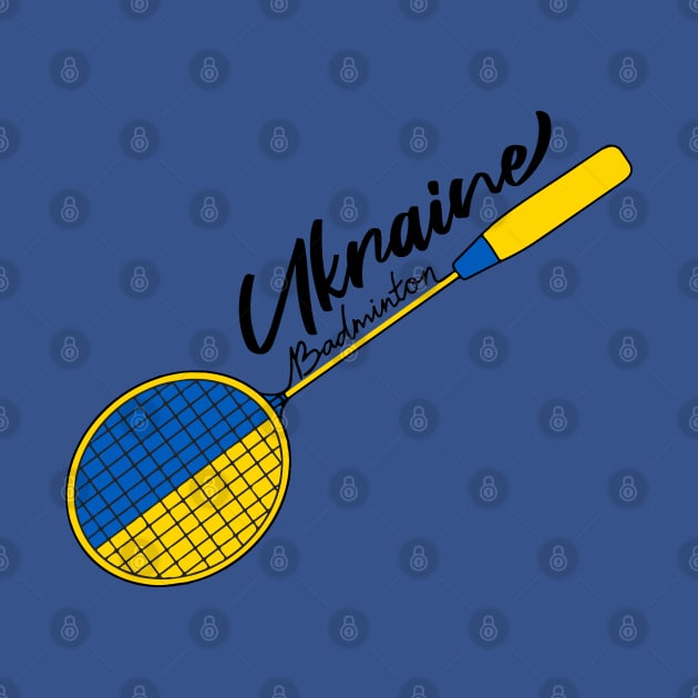 Ukraine Flag of Badminton Racquet Support (Ukraine) Badminton Pride Flag by Mochabonk