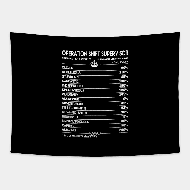 Operation Shift Supervisor T Shirt - Operation Shift Supervisor Factors Daily Gift Item Tee Tapestry by Jolly358