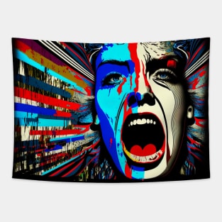 Screaming in Colour - Abstract Art Tapestry