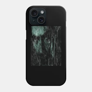 Special processing. Consciousness, king, emerging from dark water. Serious men's face, around waves. Aqua. Phone Case