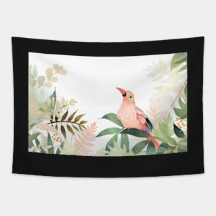 Whimsical and Cute Watercolor Bird Tapestry