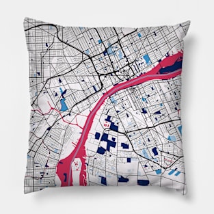 Detroit - Michigan MilkTea City Map Pillow