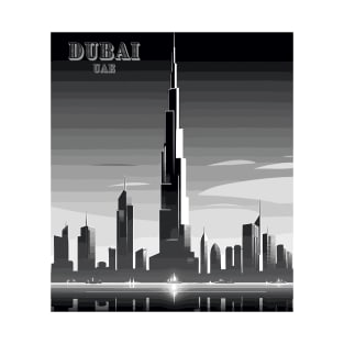 Dubai, UAE, Burj Khalifa, Black and White Travel Print Wall Art, Home Décor, Gift Art T-Shirt