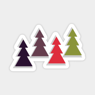 Fir trees of different colors Magnet