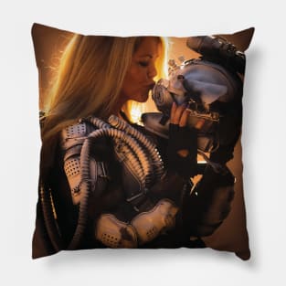 Robot Love Rogue Warrior Robot Fighter Dark Pillow