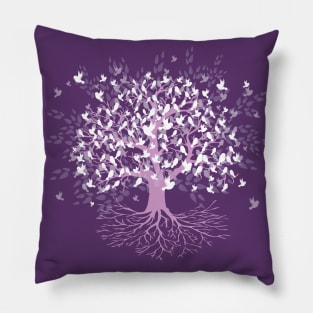 Tree of life purple bird version Pillow