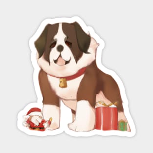 Cute St. Bernard Drawing Magnet