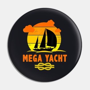 Sailing and Boating for nautical sailor on Mega Yacht Pin