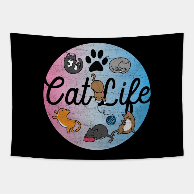 Cute & Funny Cat Life Adorable Circle of Kittens Tapestry by theperfectpresents