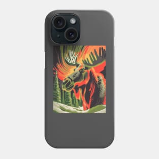 Moose in the Borealis Phone Case