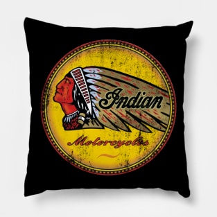 Retro Indian Motorcycle Sign Pillow