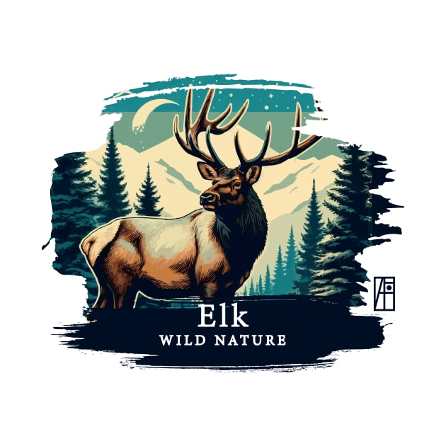 Elk - WILD NATURE - ELK -2 by ArtProjectShop