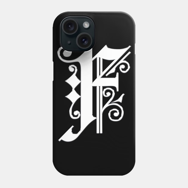 Silver Letter F Phone Case by The Black Panther