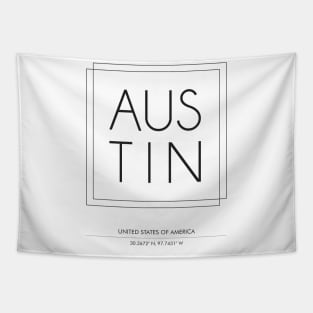 Austin City Minimal Typography Tapestry