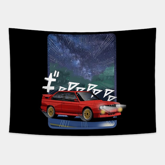 BMW M3 E30 Tapestry by Aiqkids Design